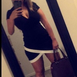 Black and white club dress